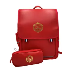 Stylová retro červená školní taška s penálem Hermiona+