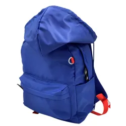 Originálna modrá školská taška s kapucňou Robin