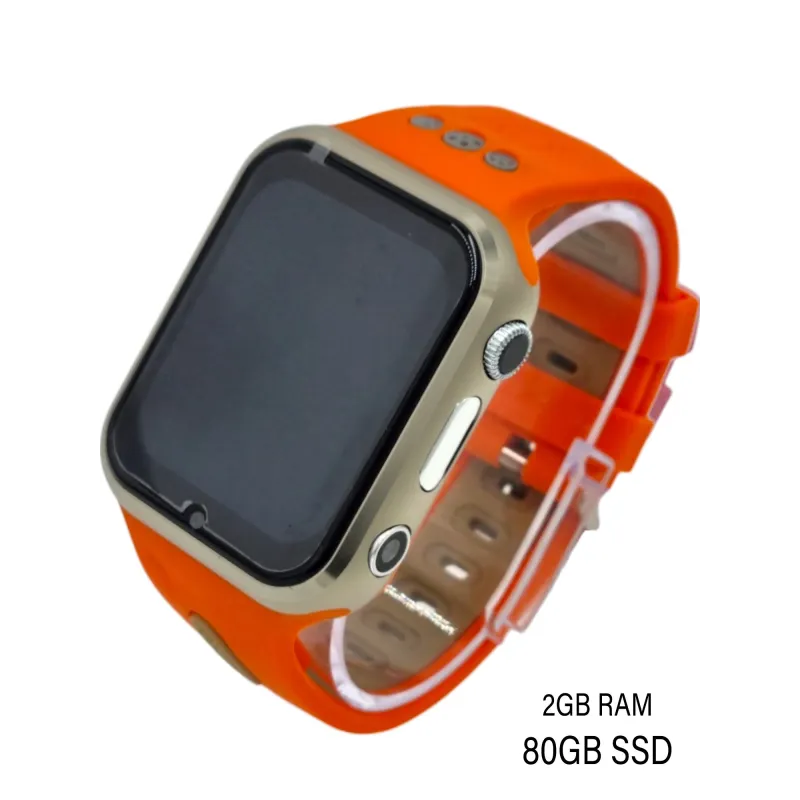 Detské oranžové 4G smart hodinky E10-2024 80GB s GPS a bezkonkurenčnou výdržou batérie