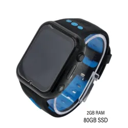 Detské čierno-modré 4G smart hodinky E10-2024 80GB s GPS a bezkonkurenčnou výdržou batérie