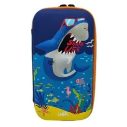 School blue 3D pencil case Shark