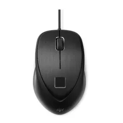 HP USB Drôtová myš s čítačkou otlačku prsta - čierna