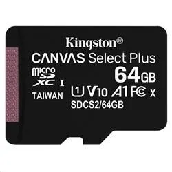 Kingston Canvas Select Plus MicroSDHC 64GB Class 10 (r100MB,w10MB)