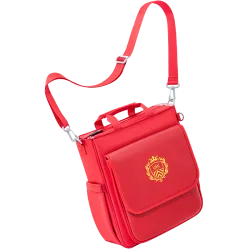 Červená stylová retro školní taška na knihy s britským motivem Lily