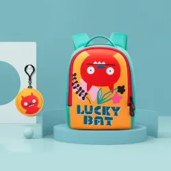 Green-yellow children's backpack naughty Lucky Bat