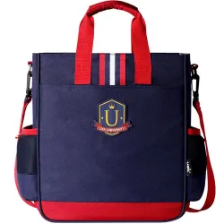 Retro červeno-modrá školní taška Remus do ruky nebo na rameno