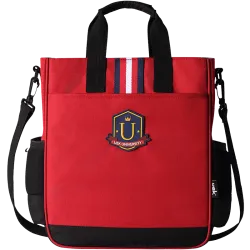 Retro červeno-černá školní taška Dolores do ruky nebo na rameno