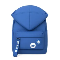 Originálna modrá školská taška s kapucňou Robin
