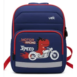 Štýlová modrá ergonomická školská taška Riško