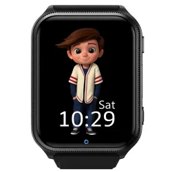 Children's black-gray 4G smart watch E10-2024 80GB with GPS and unrivaled battery life