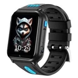 Children's black-blue 4G smart watch E10-2025 80GB with GPS and unrivaled battery life