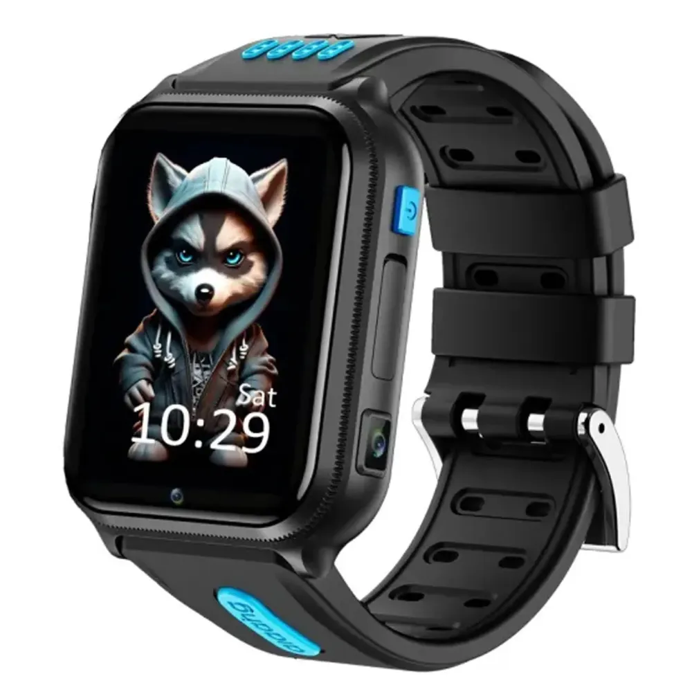 Children's black-blue 4G smart watch E10-2025 80GB with GPS and unrivaled battery life