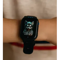 Children's black-blue 4G smart watch E10-2025 80GB with GPS and unrivaled battery life