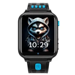 Gyermek fekete-kék 4G okosóra E10-2025 80GB GPS-sel és páratlan akkumulátor-élettartammal